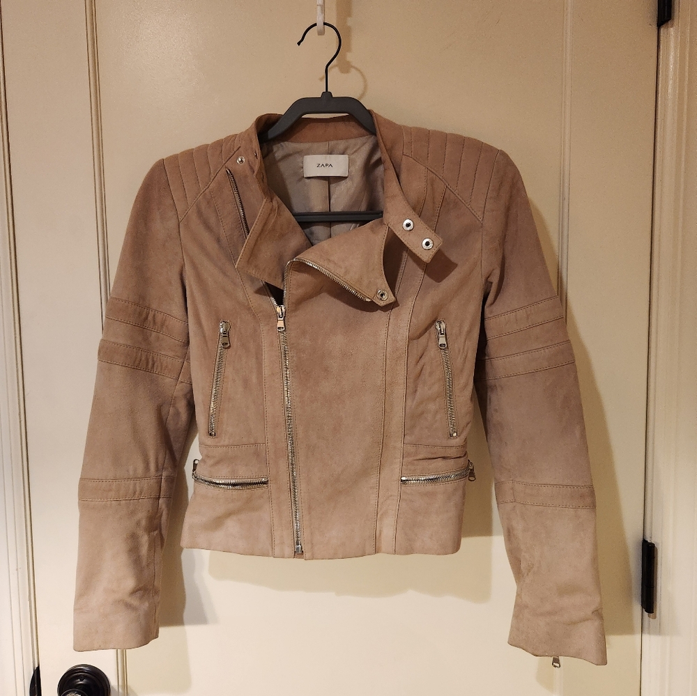 Zapa Light Tan Suede Jacket